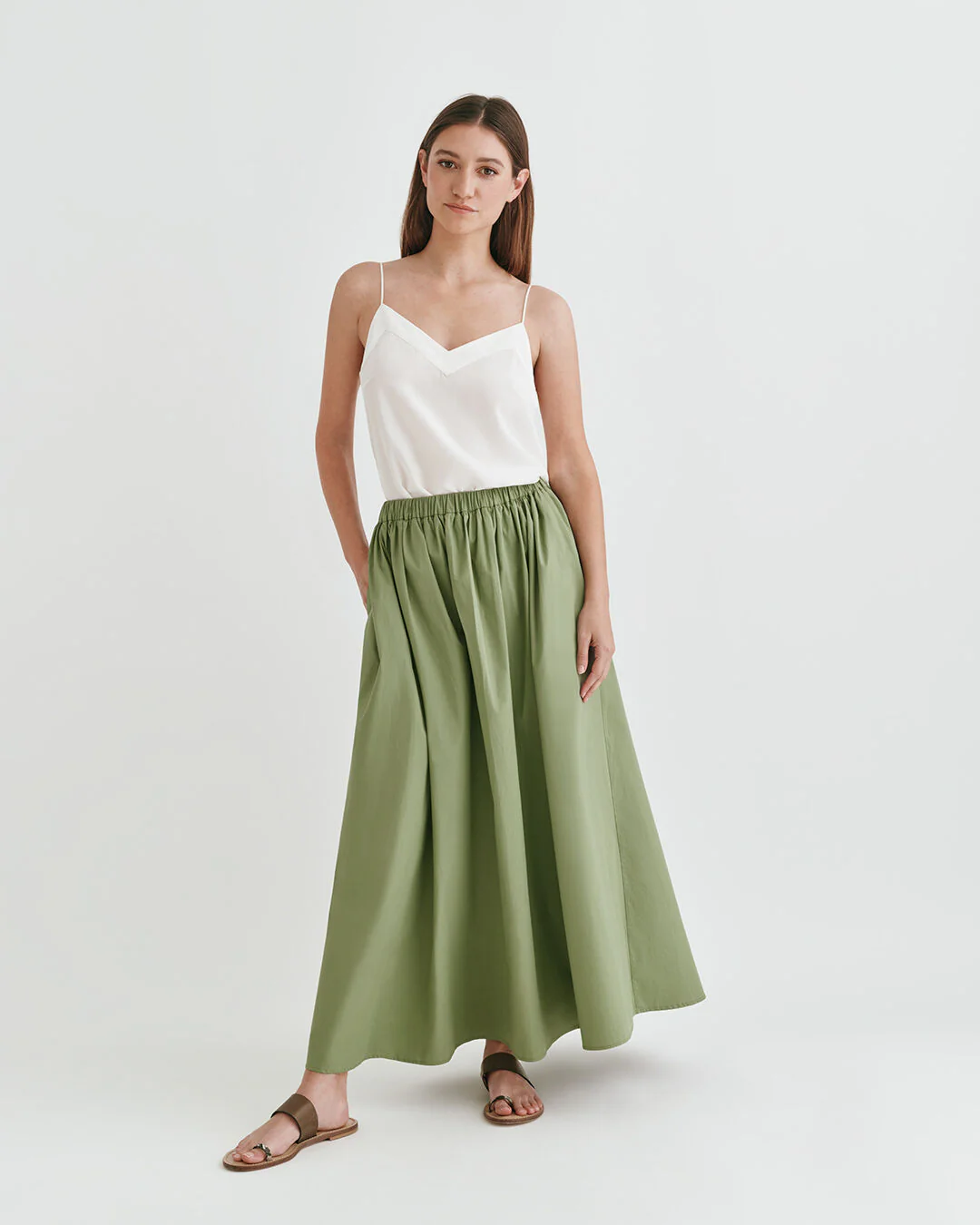 Poplin Gathered Skirt - Image 11