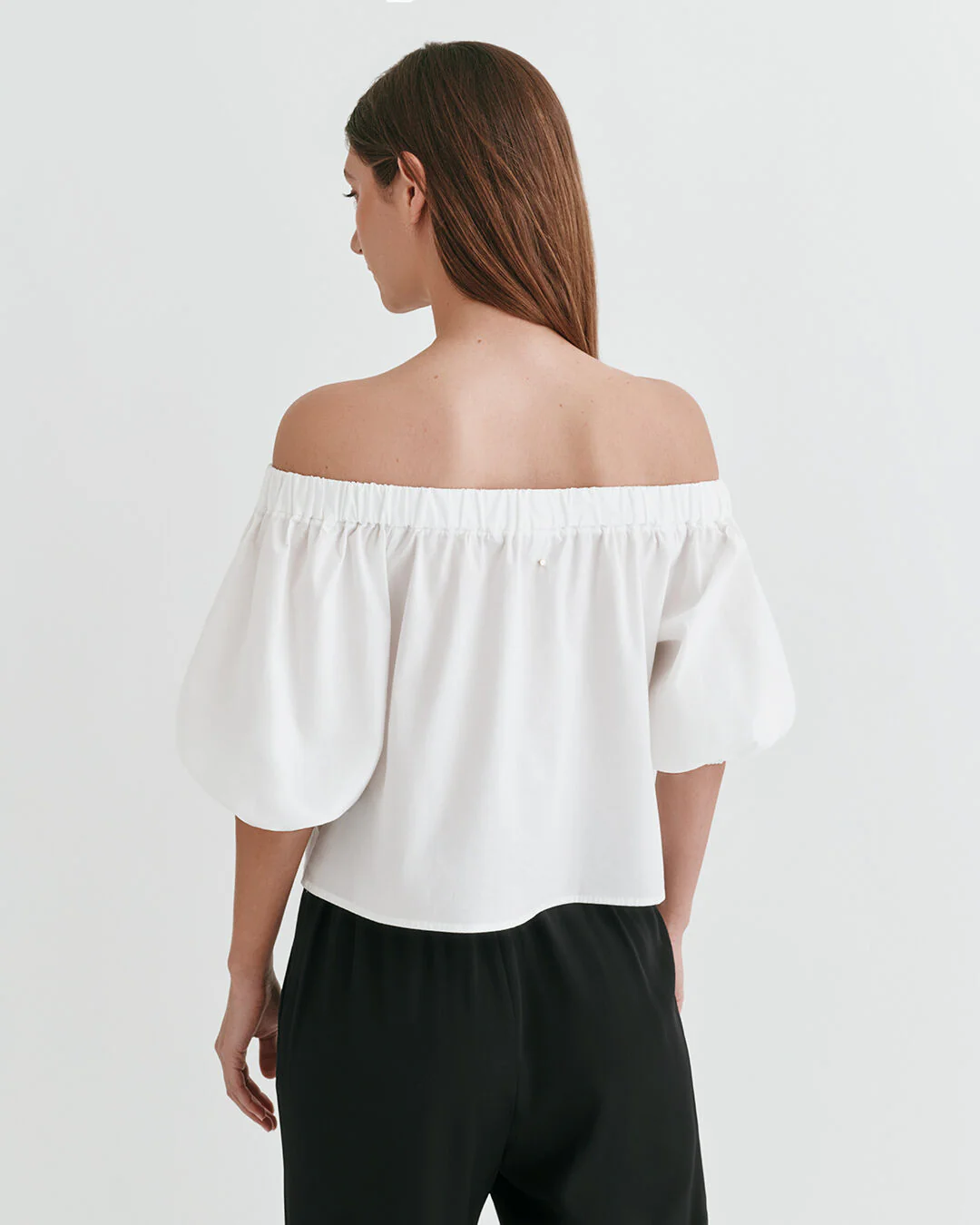 Poplin Off-The-Shoulder Cropped Top - Image 3