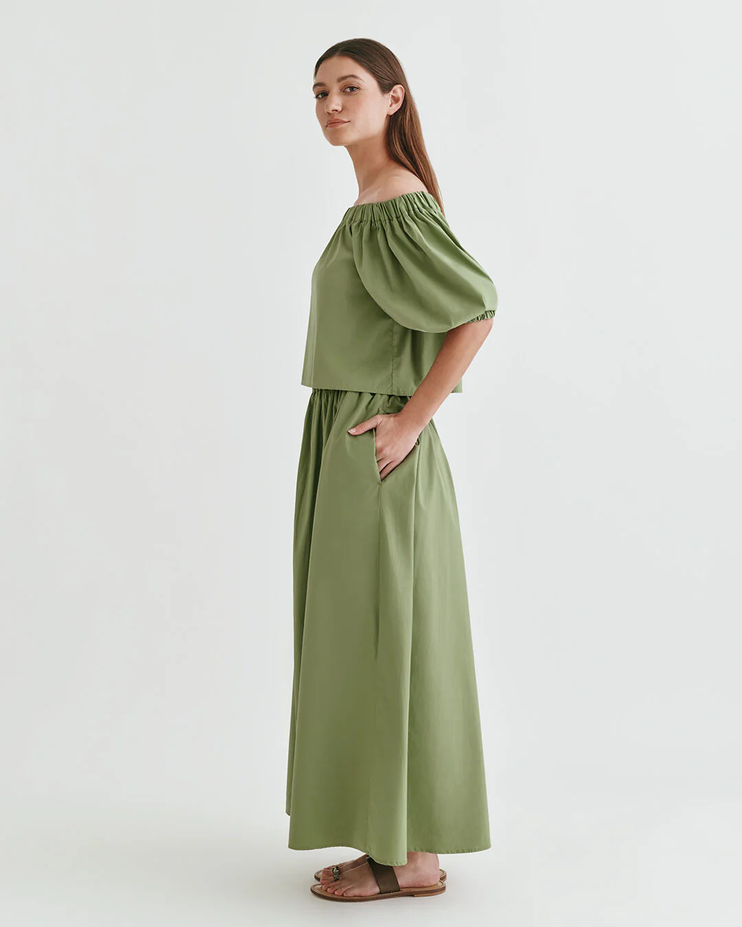 Poplin Off-The-Shoulder Cropped Top - Image 7