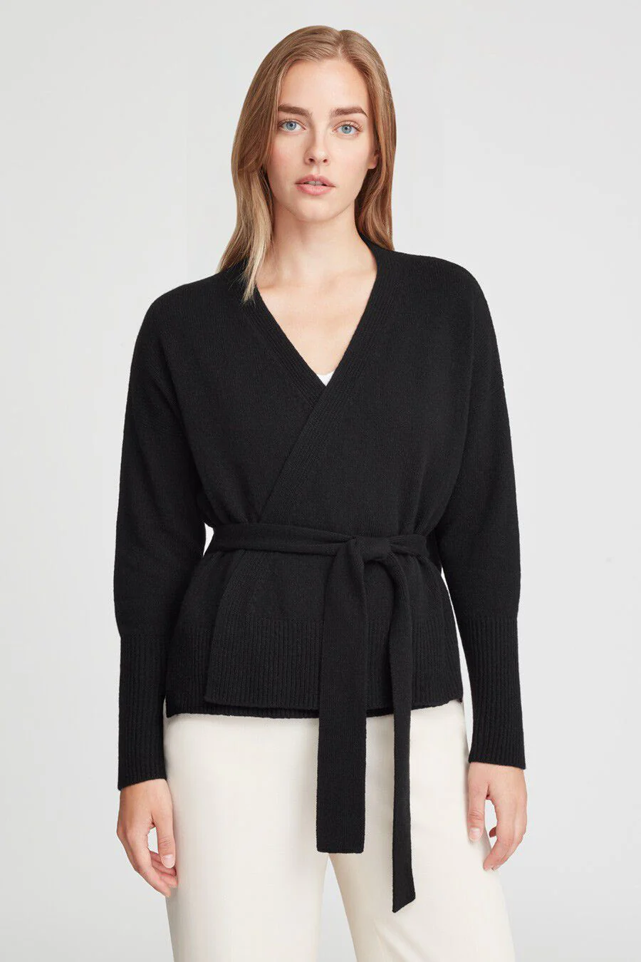 Recycled Cashmere Soft Wrap Sweater - Image 6
