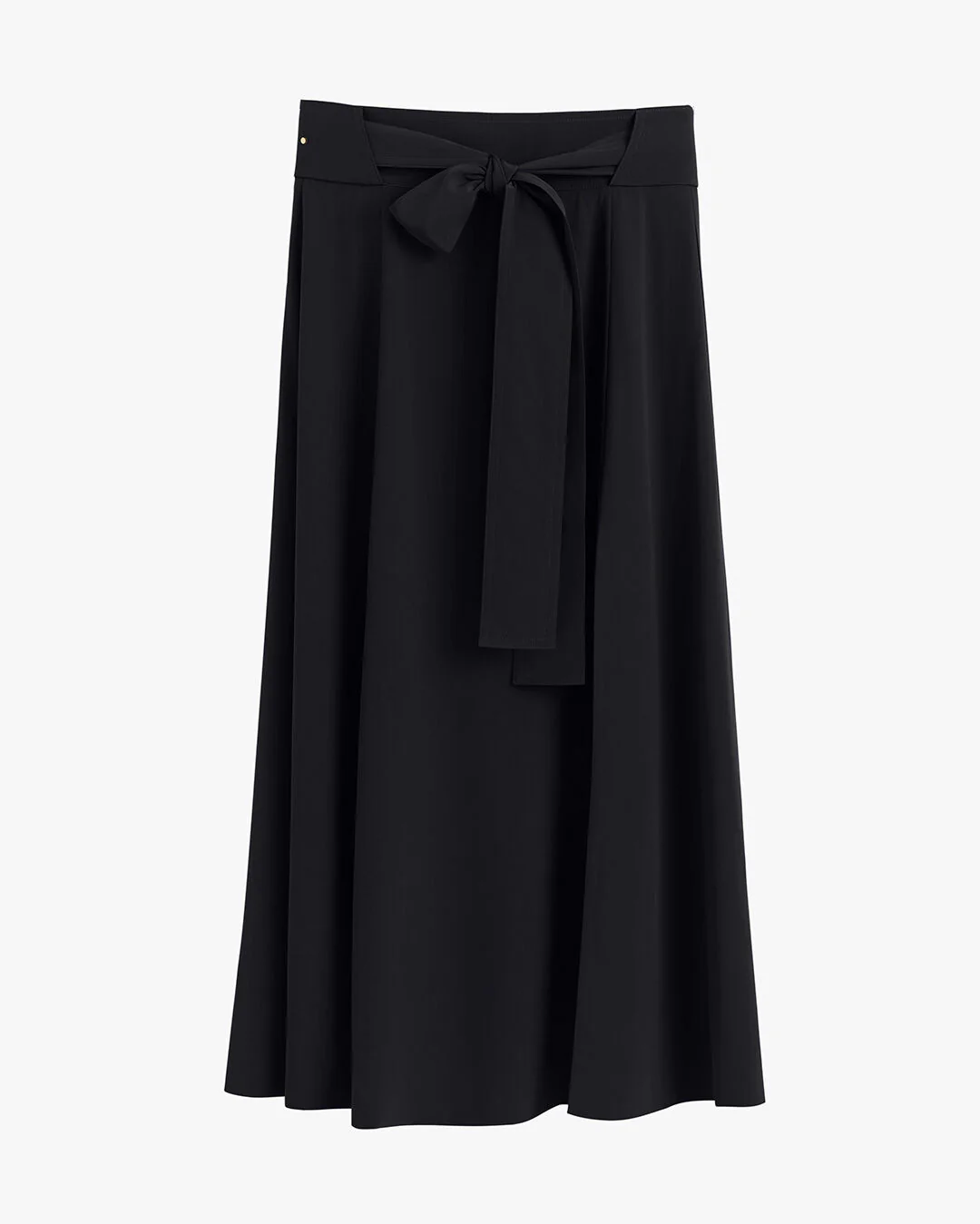 Silk Belted Midi Skirt