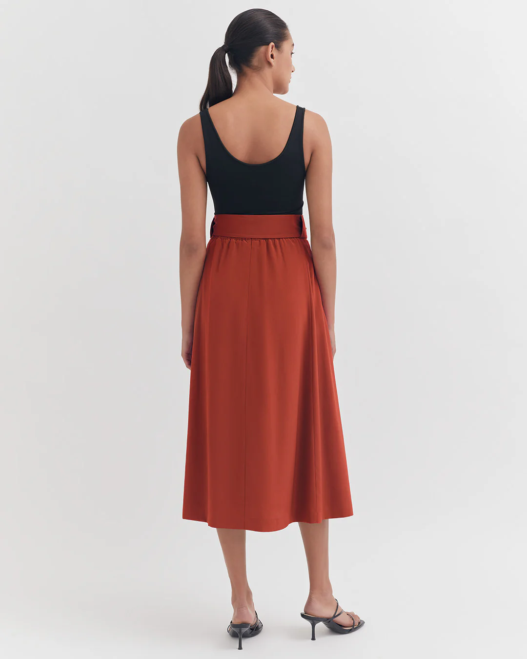Silk Belted Midi Skirt - Image 15