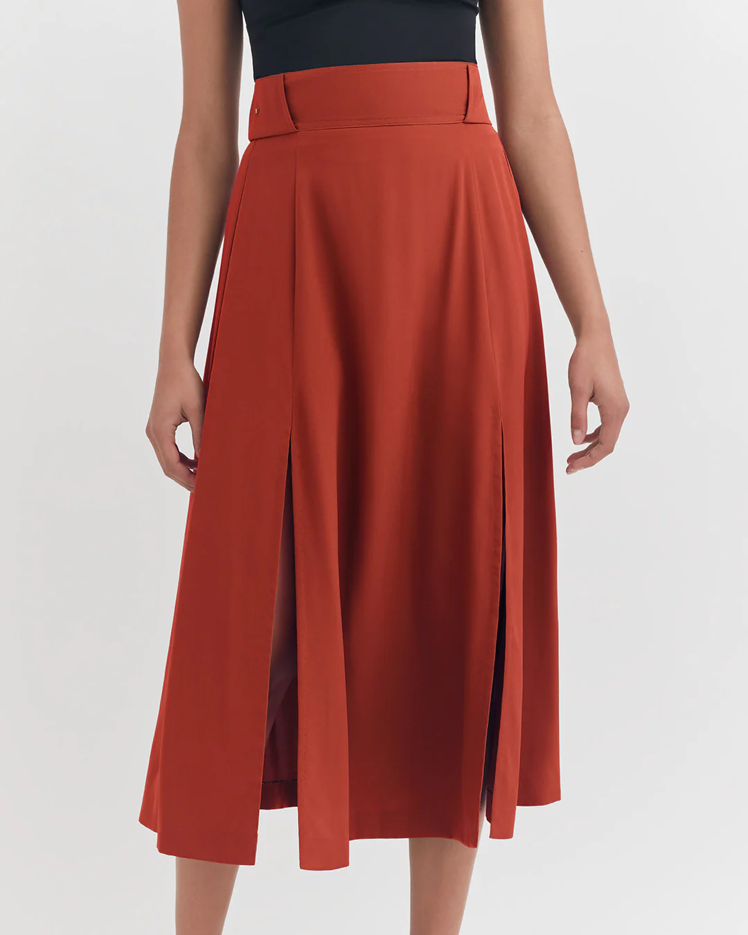 Silk Belted Midi Skirt - Image 16