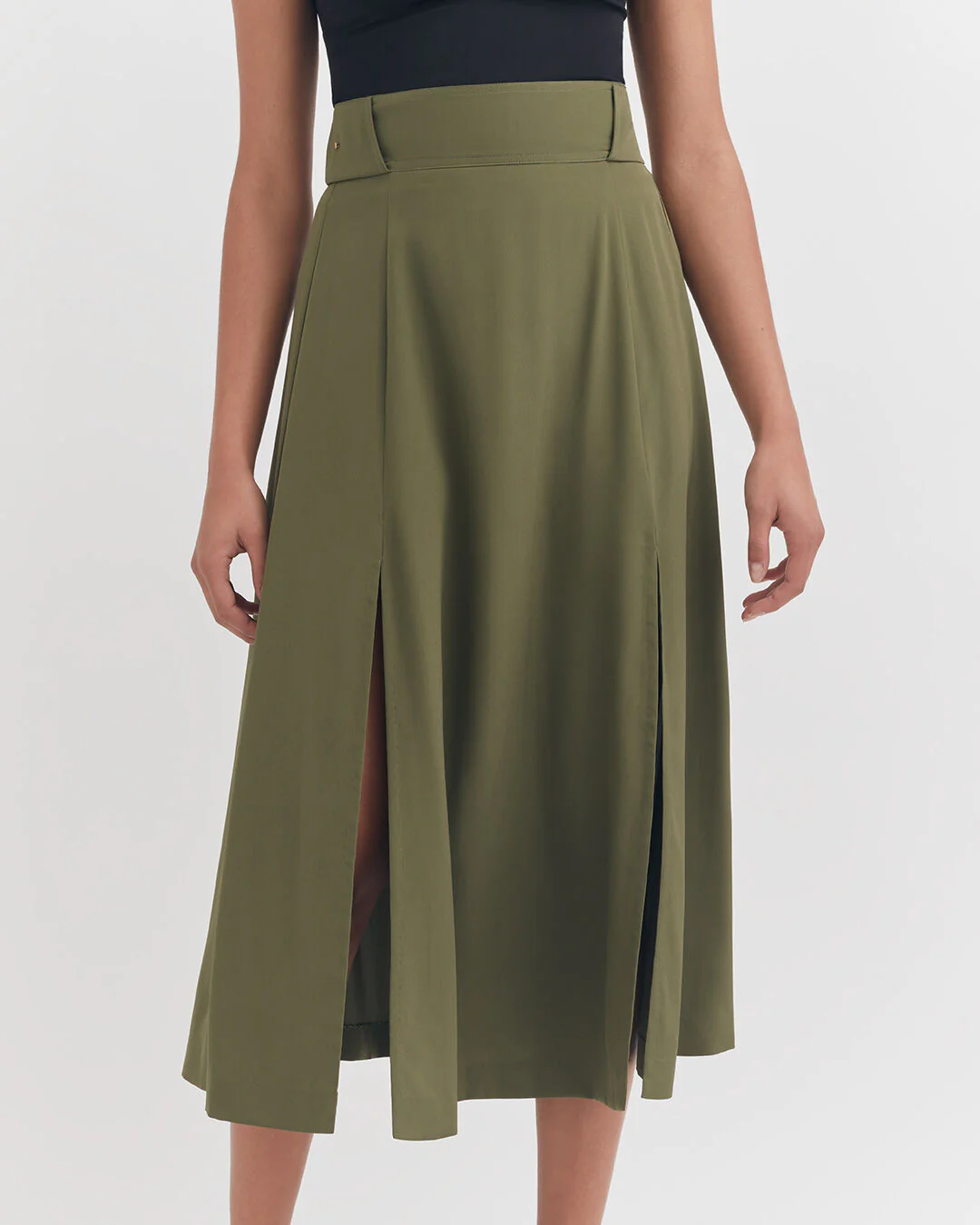 Silk Belted Midi Skirt - Image 9