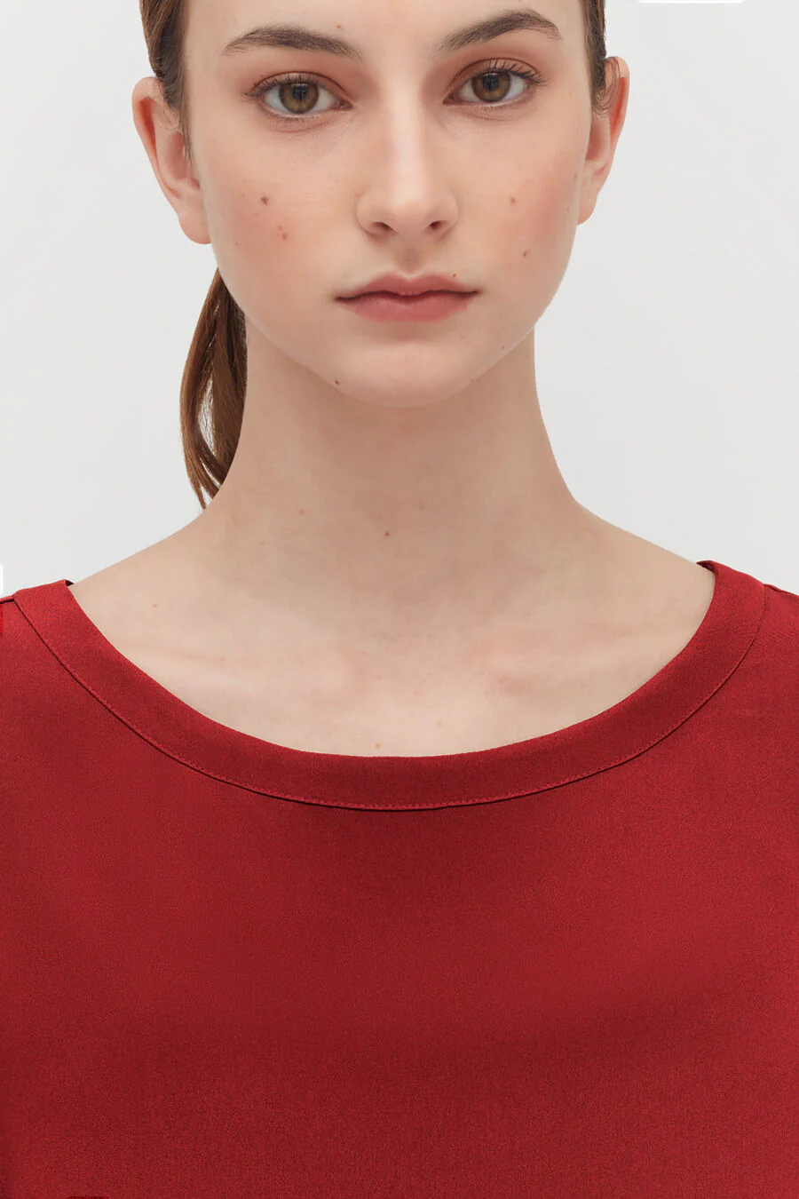 Silk Cropped Crewneck Tee - Image 14