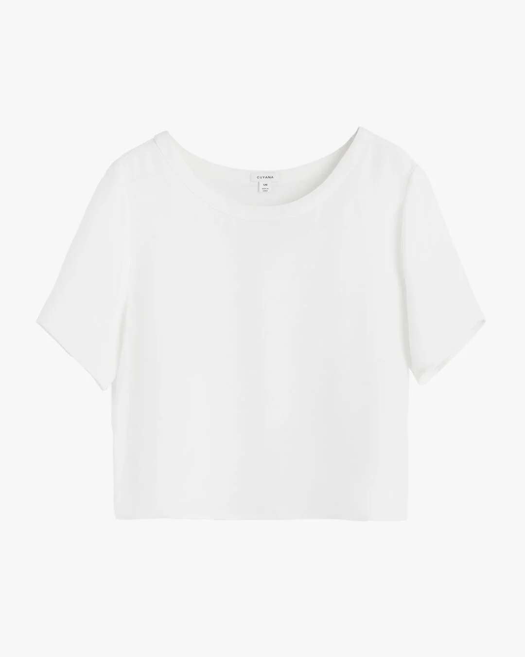Silk Cropped Crewneck Tee - Image 7