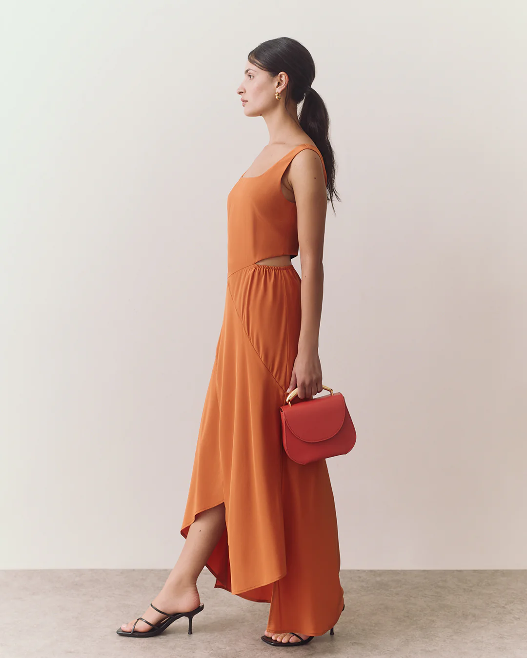 Silk Cut out Dress - Image 9