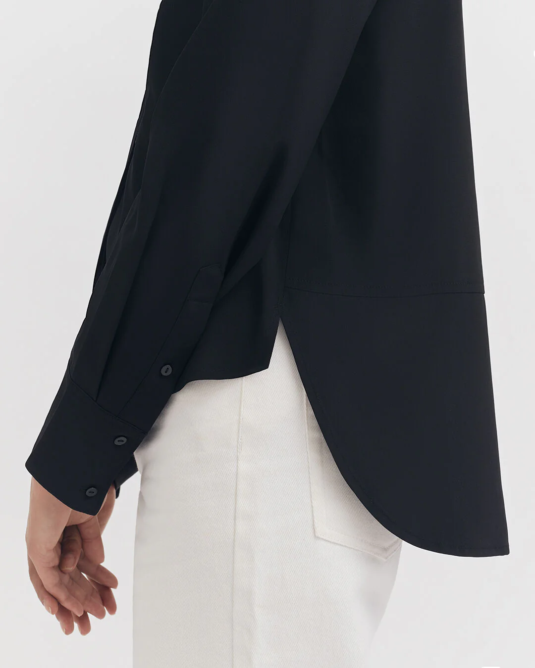 Silk Pocket Front Cropped Shirt - Image 3