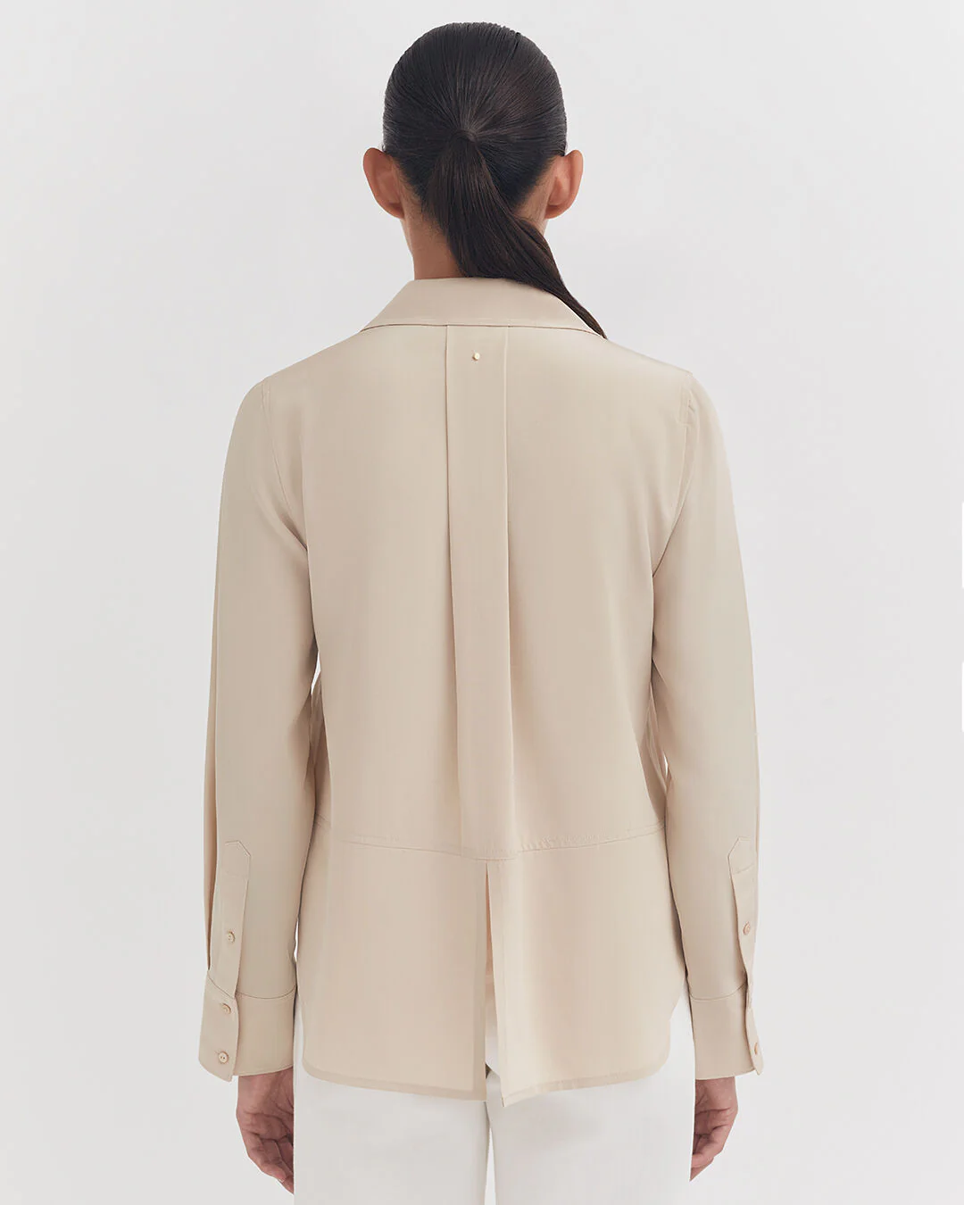 Silk Pocket Front Cropped Shirt - Image 7