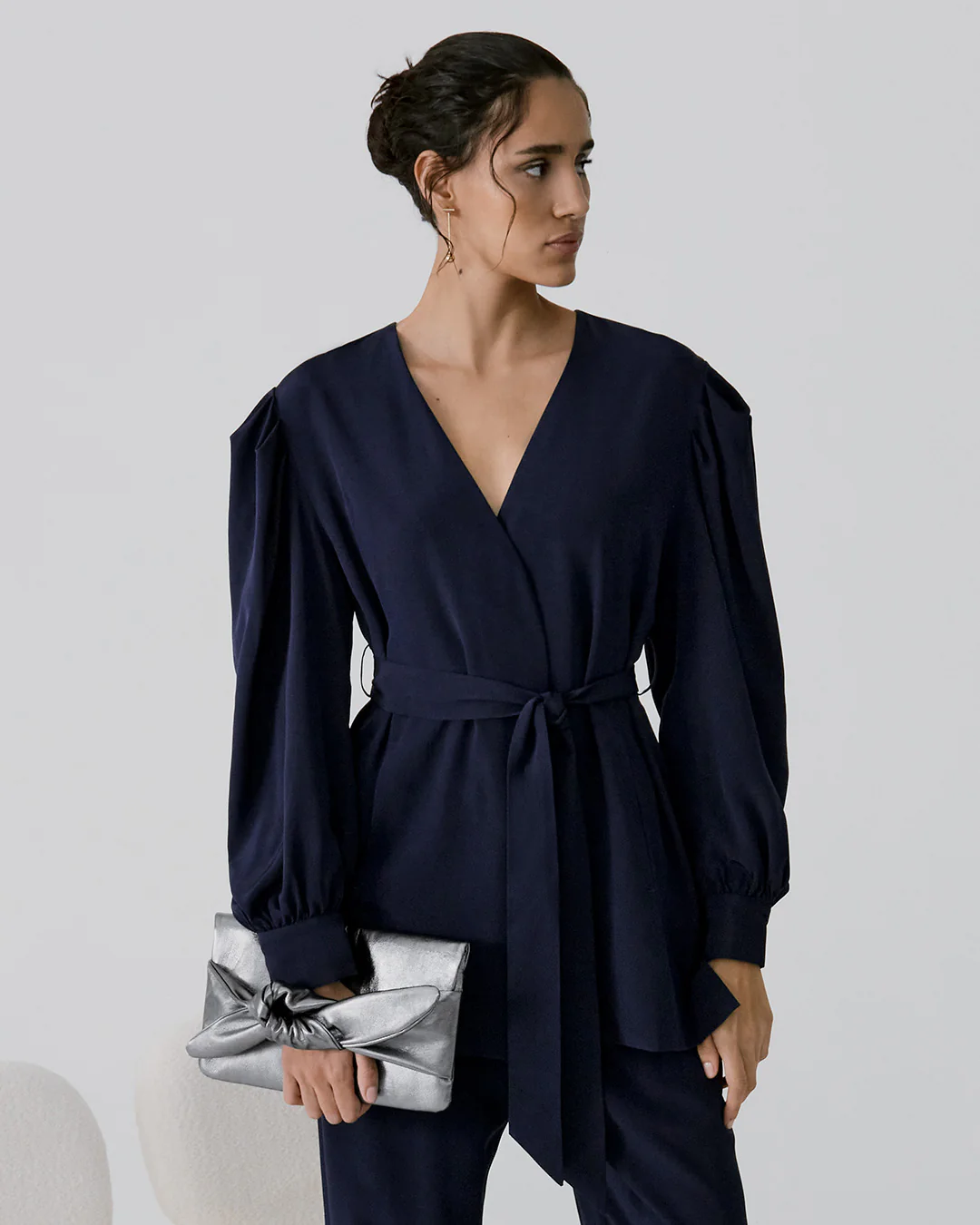 Silk Puff Sleeve Wrap - Image 2