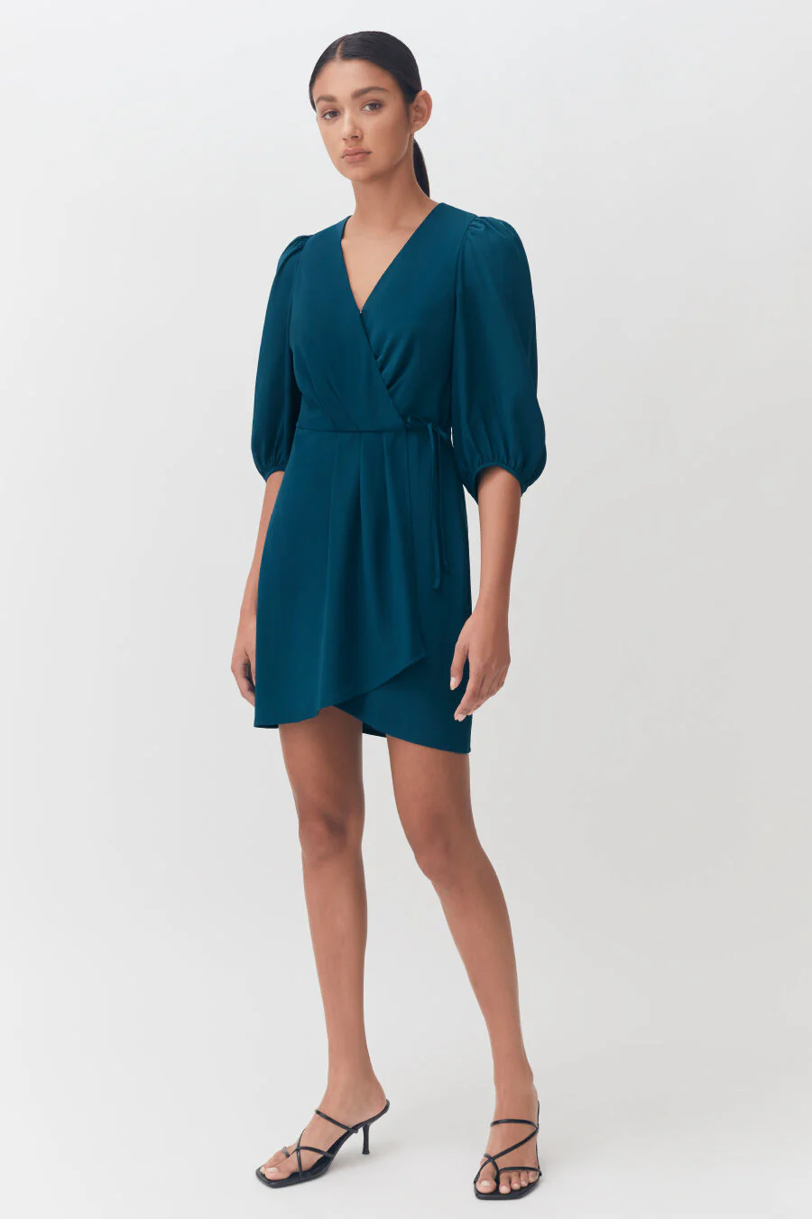 Silk Wrap Mini Dress - Image 10