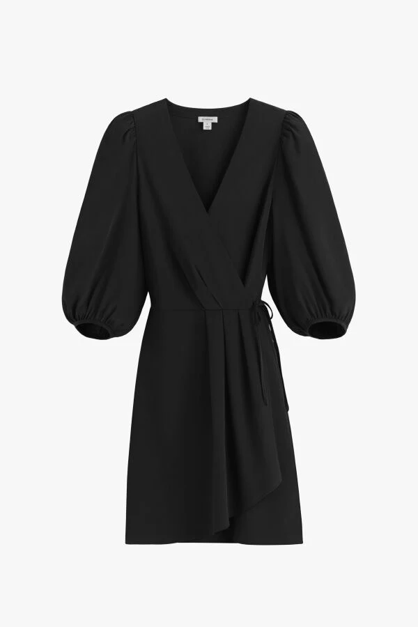 Silk Wrap Mini Dress - Image 4