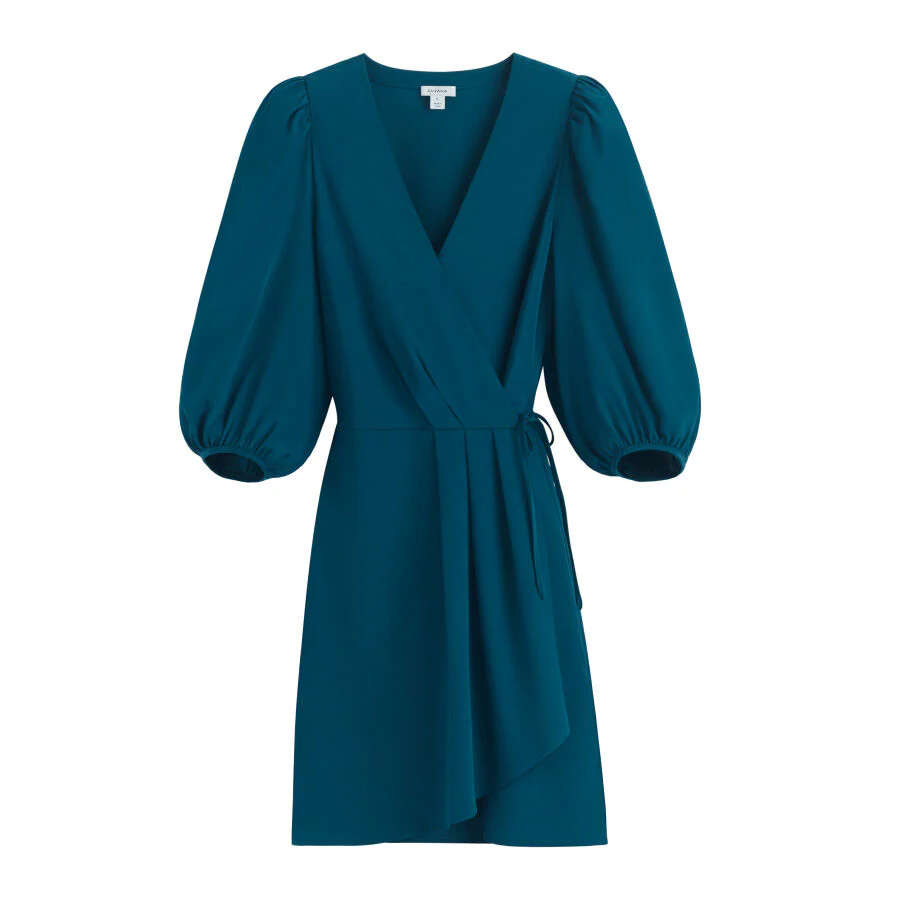 Silk Wrap Mini Dress - Image 6
