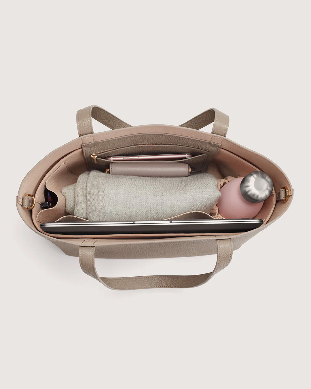 Small Structured Leather Tote - Image 12