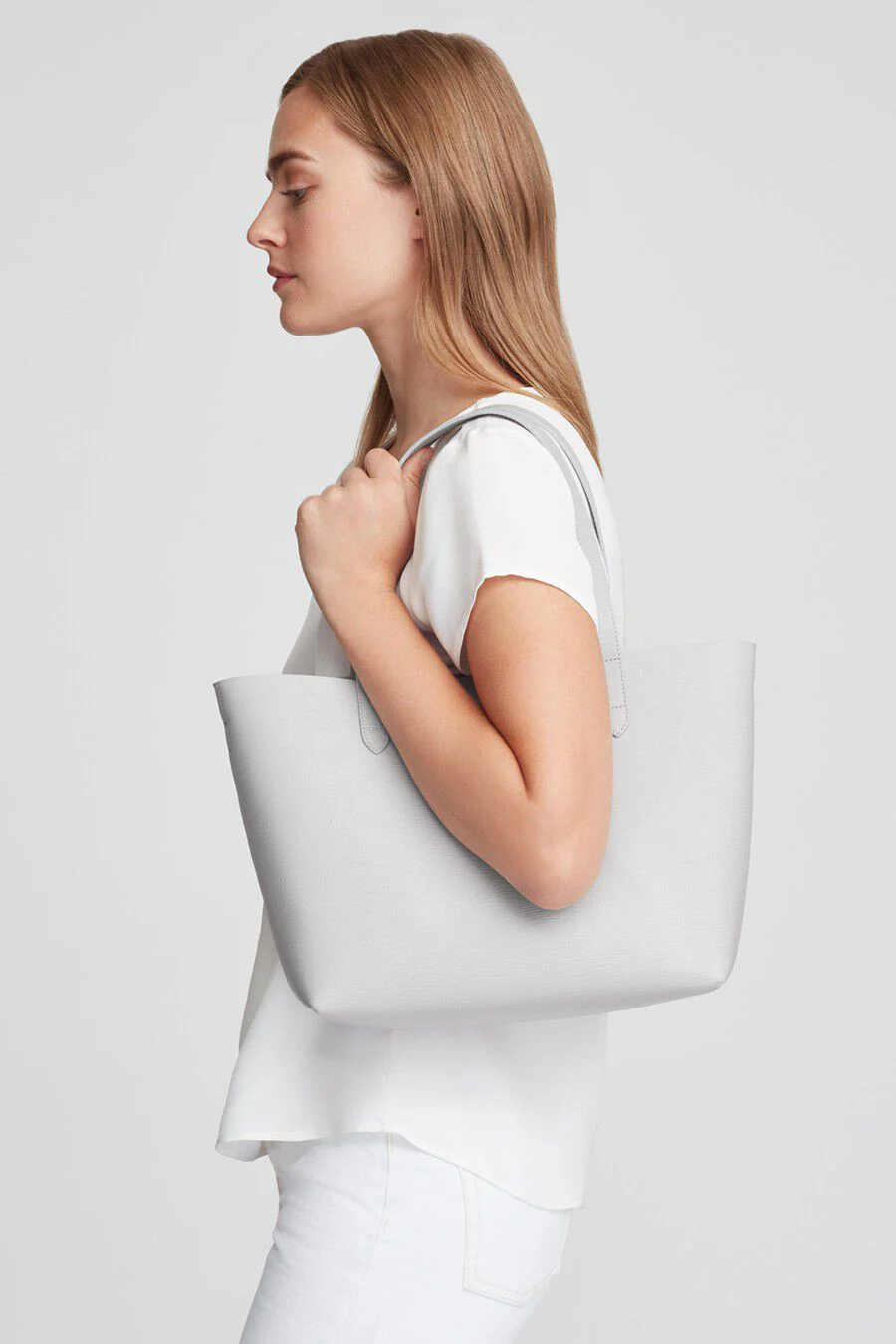 Small Structured Leather Tote - Image 14