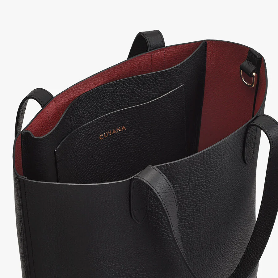 Tall Structured Leather Tote - Image 12