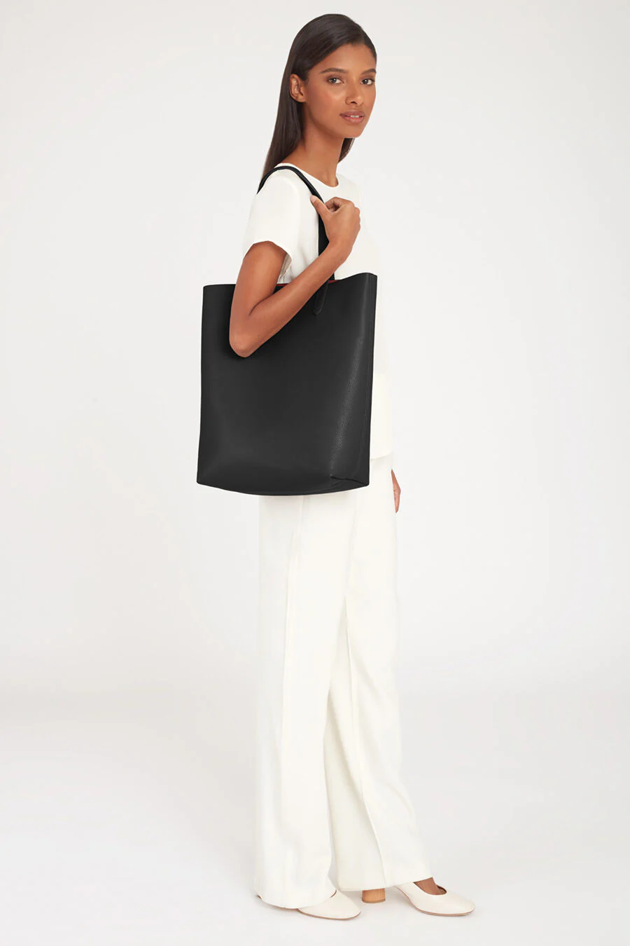 Tall Structured Leather Tote - Image 18