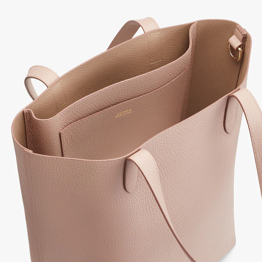 Tall Structured Leather Tote - Image 2