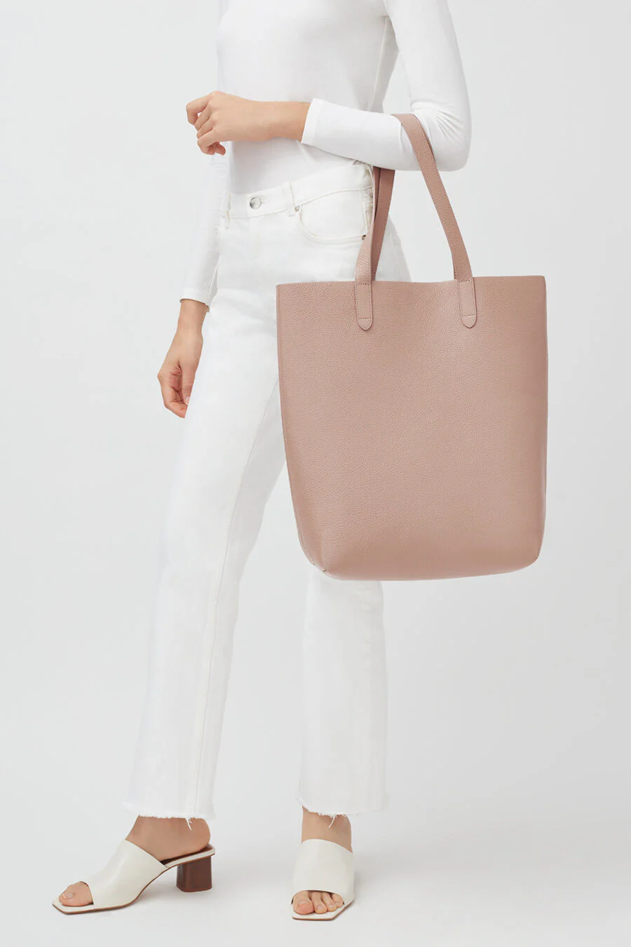 Tall Structured Leather Tote - Image 4