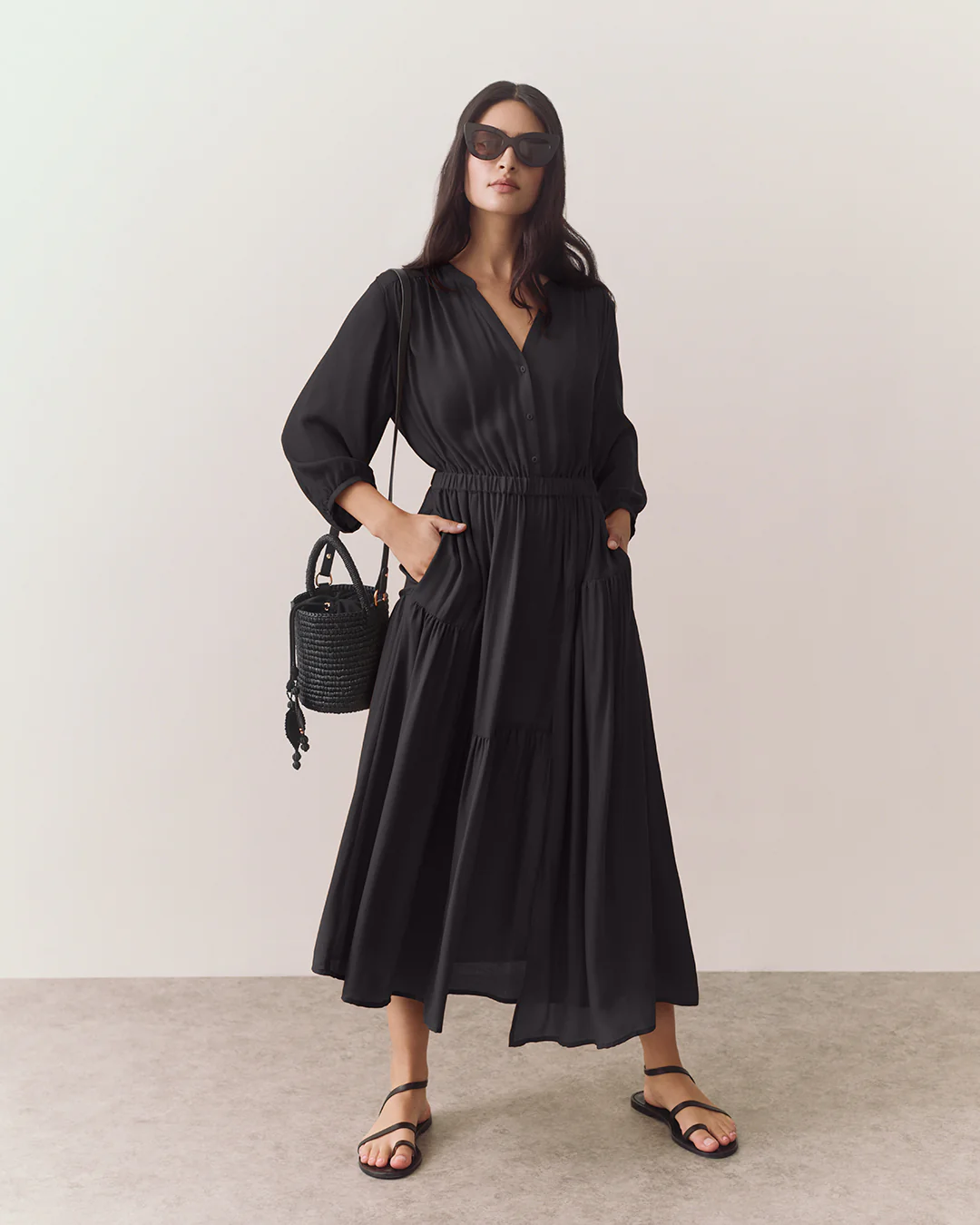 Tencel Gathered Panel Dress - Image 10