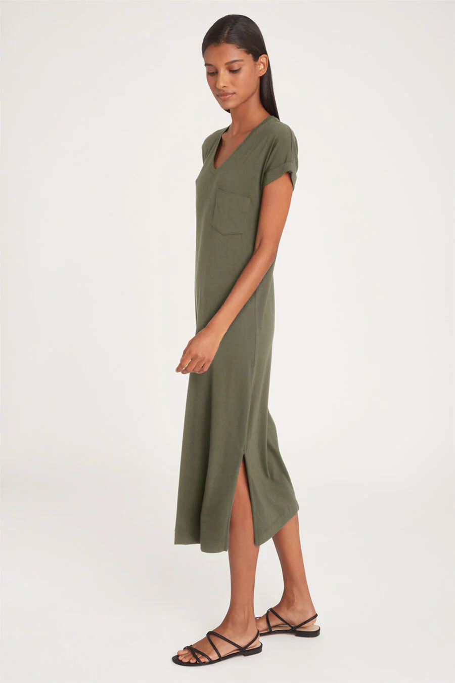 V-Neck Midi Dress - Image 16