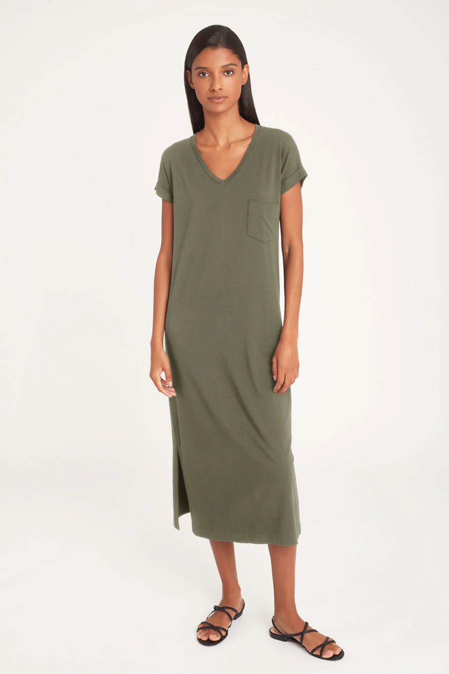 V-Neck Midi Dress - Image 19