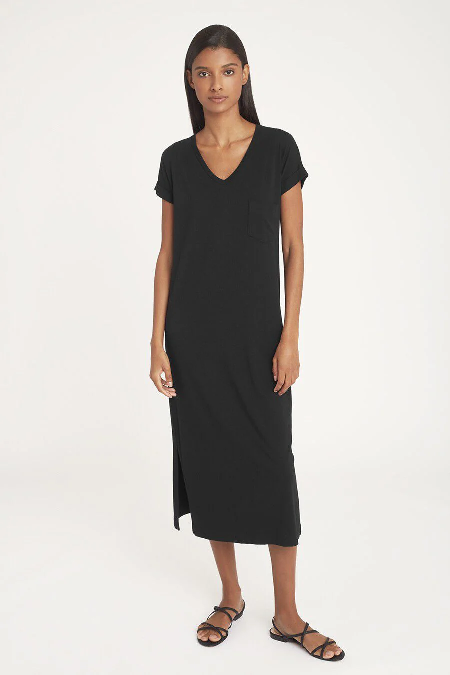 V-Neck Midi Dress - Image 2