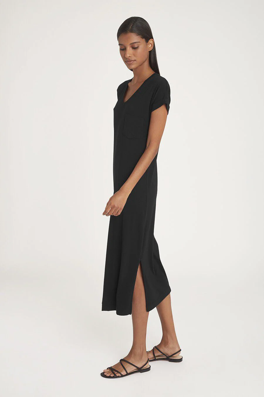 V-Neck Midi Dress - Image 3