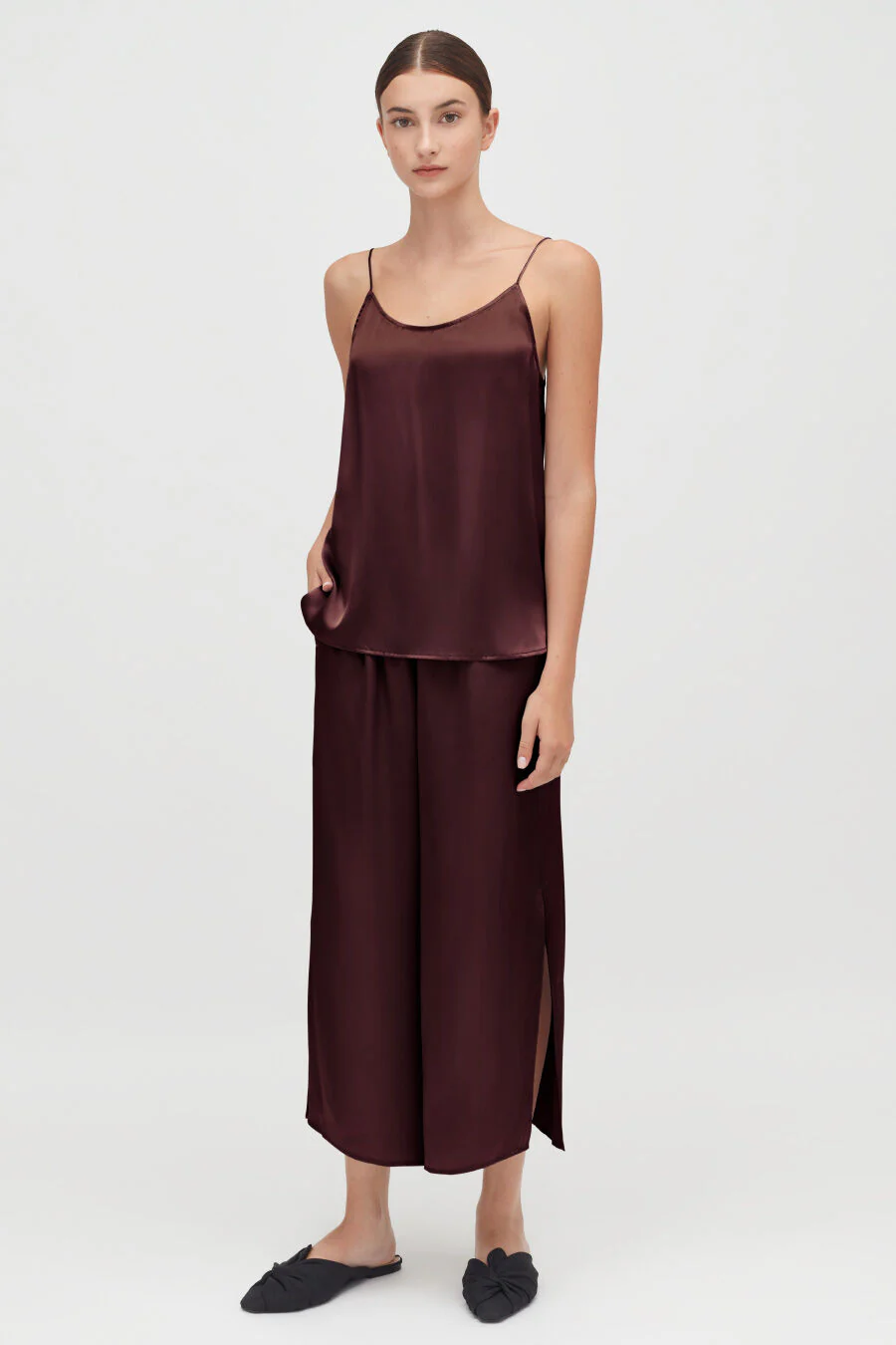 Washable Charmeuse Cropped Wide-Leg Pant - Image 10