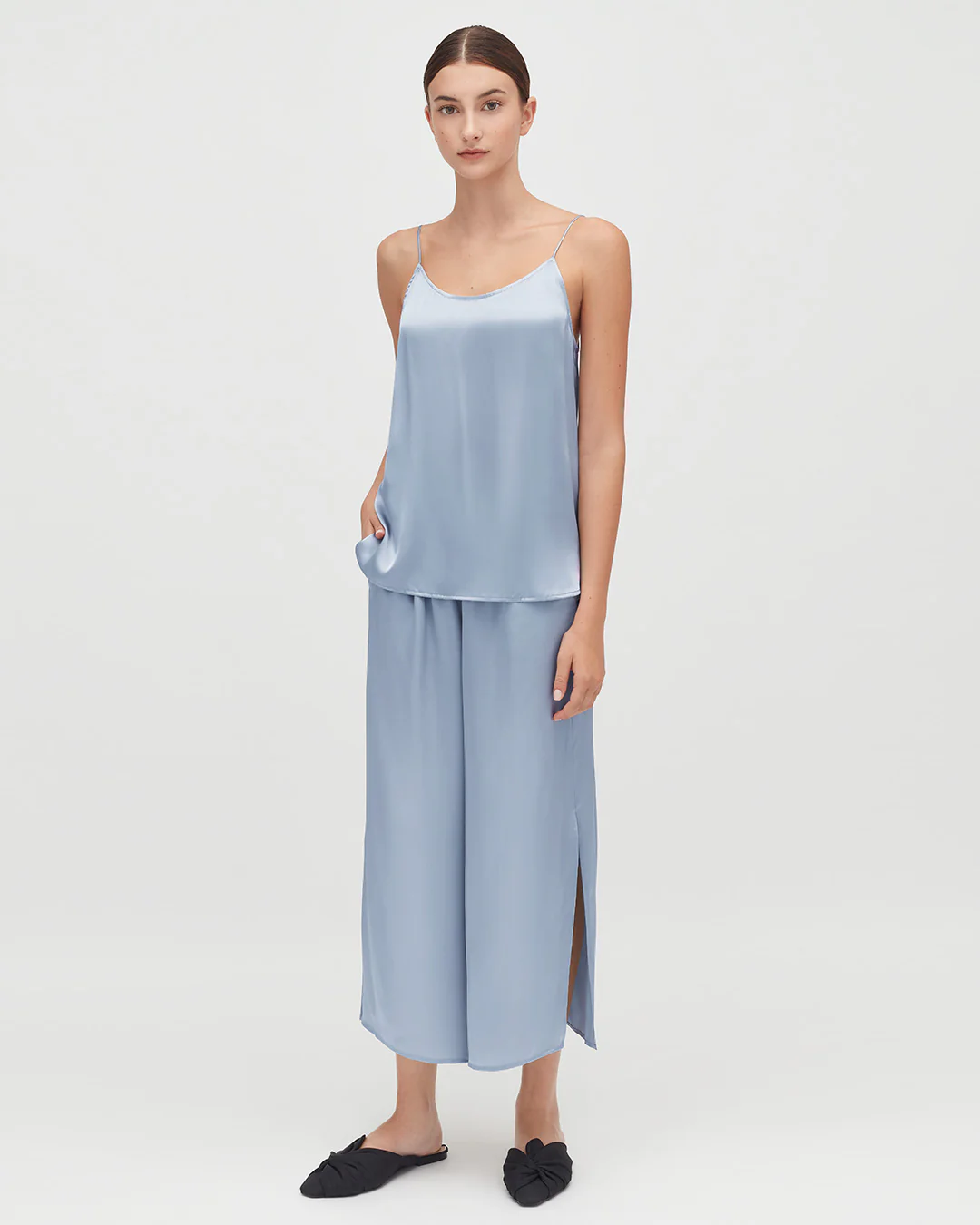 Washable Charmeuse Cropped Wide-Leg Pant - Image 19