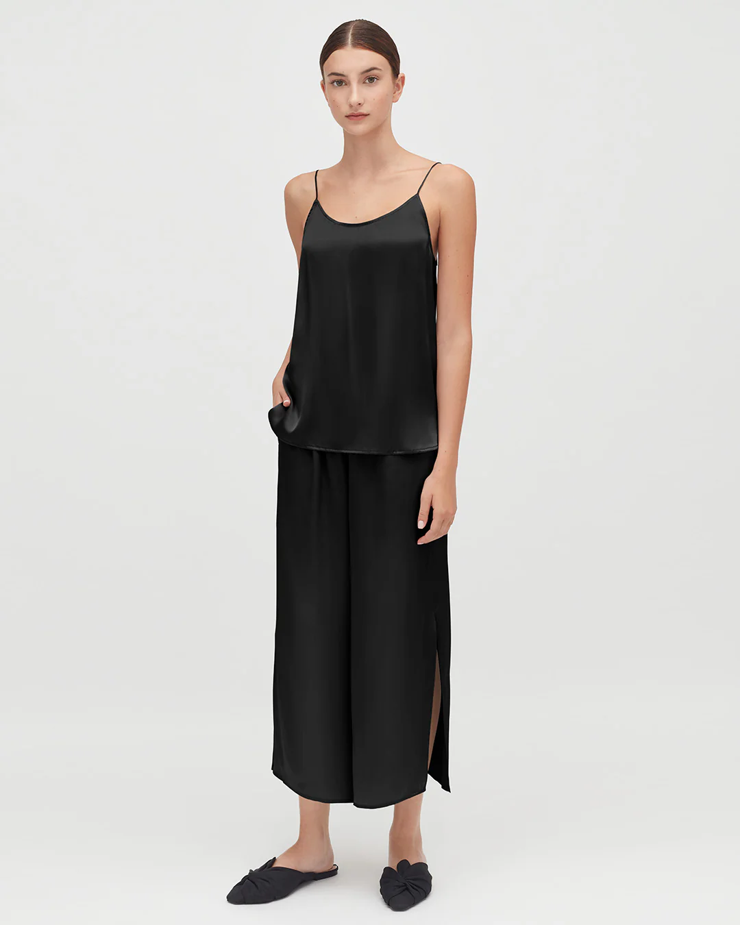 Washable Charmeuse Cropped Wide-Leg Pant - Image 27