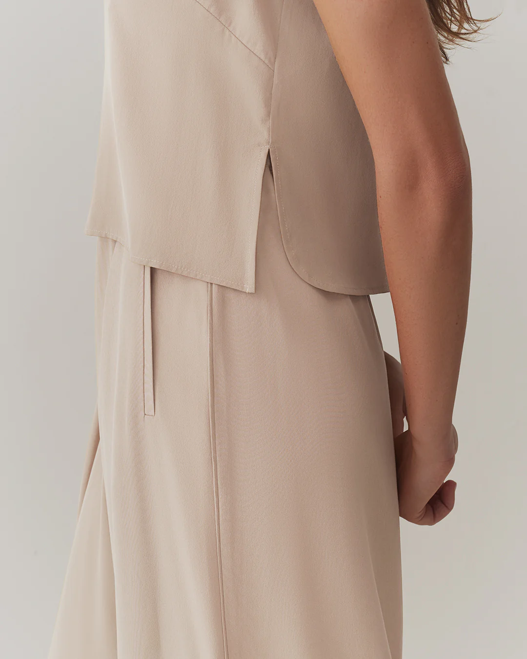 Washable Silk Cropped Overlay Tank - Image 13