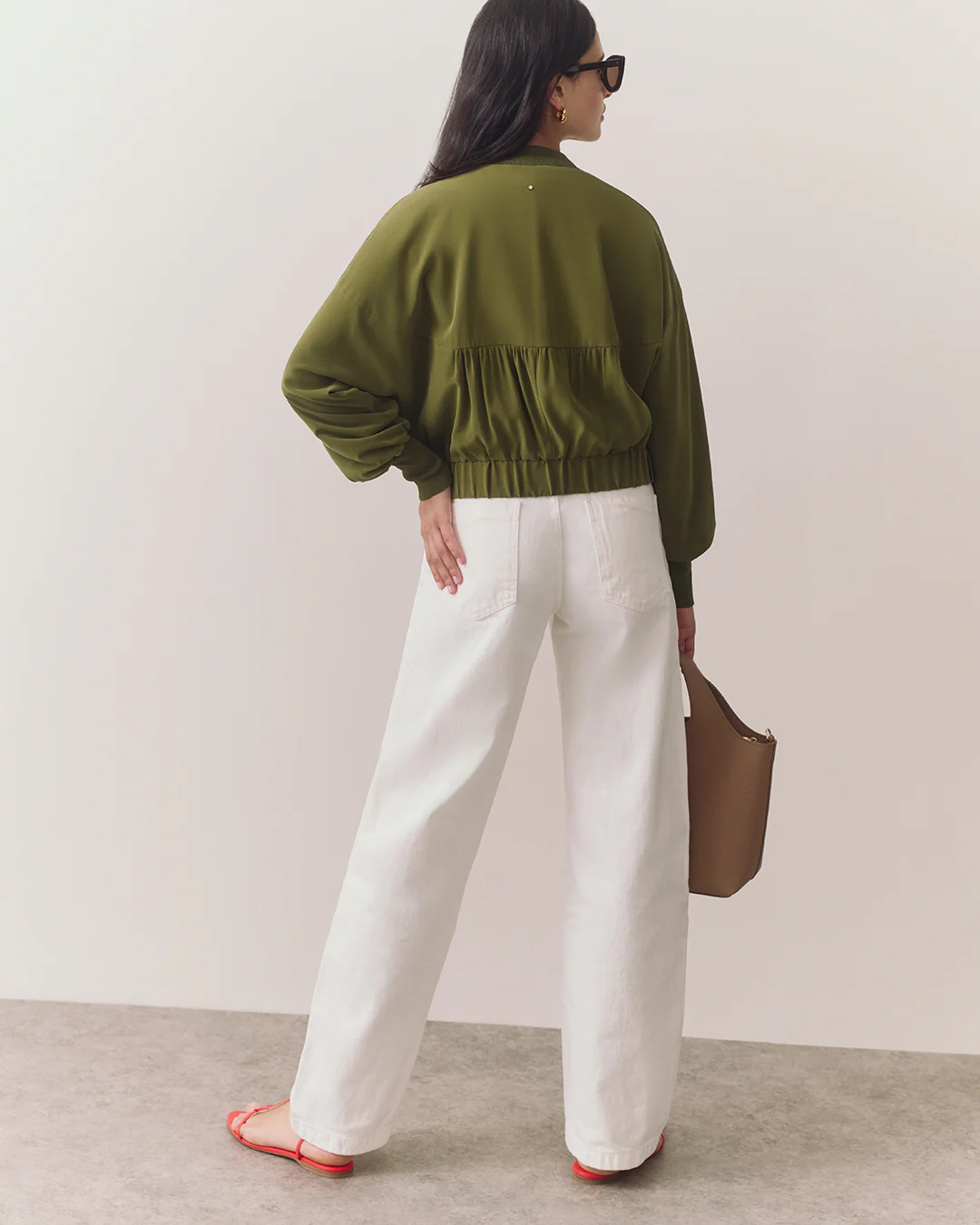Washable Silk Relaxed Bomber - Image 11