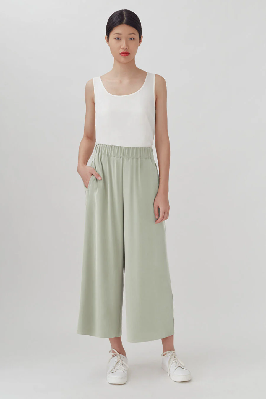 Washable Silk Wide-Leg Cropped Pant - Image 15