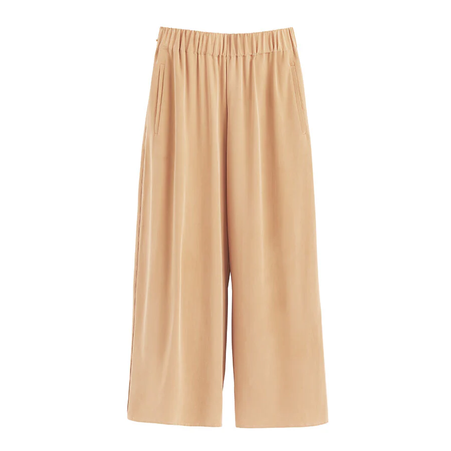 Washable Silk Wide-Leg Cropped Pant - Image 16