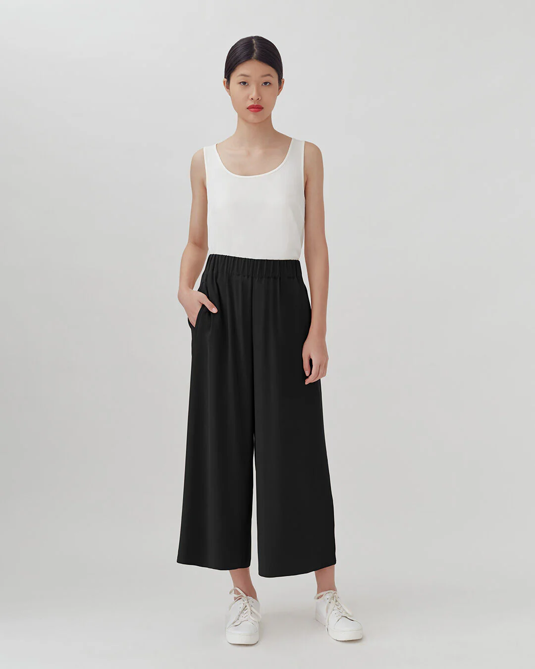 Washable Silk Wide-Leg Cropped Pant - Image 5