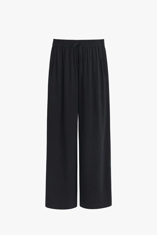 Washable Silk Wide Leg Drawstring Pant - Image 5
