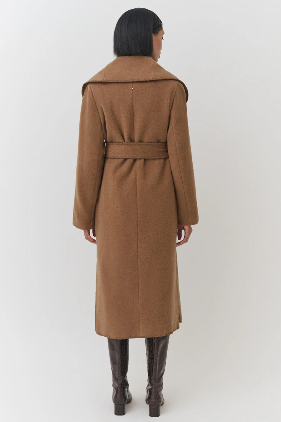 Wool Draped Collar Coat - Image 10