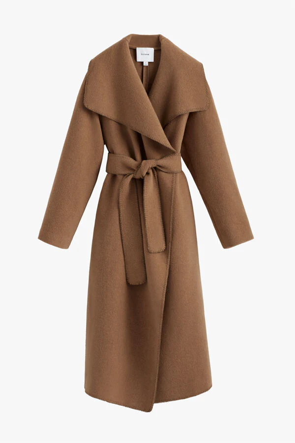 Wool Draped Collar Coat - Image 13