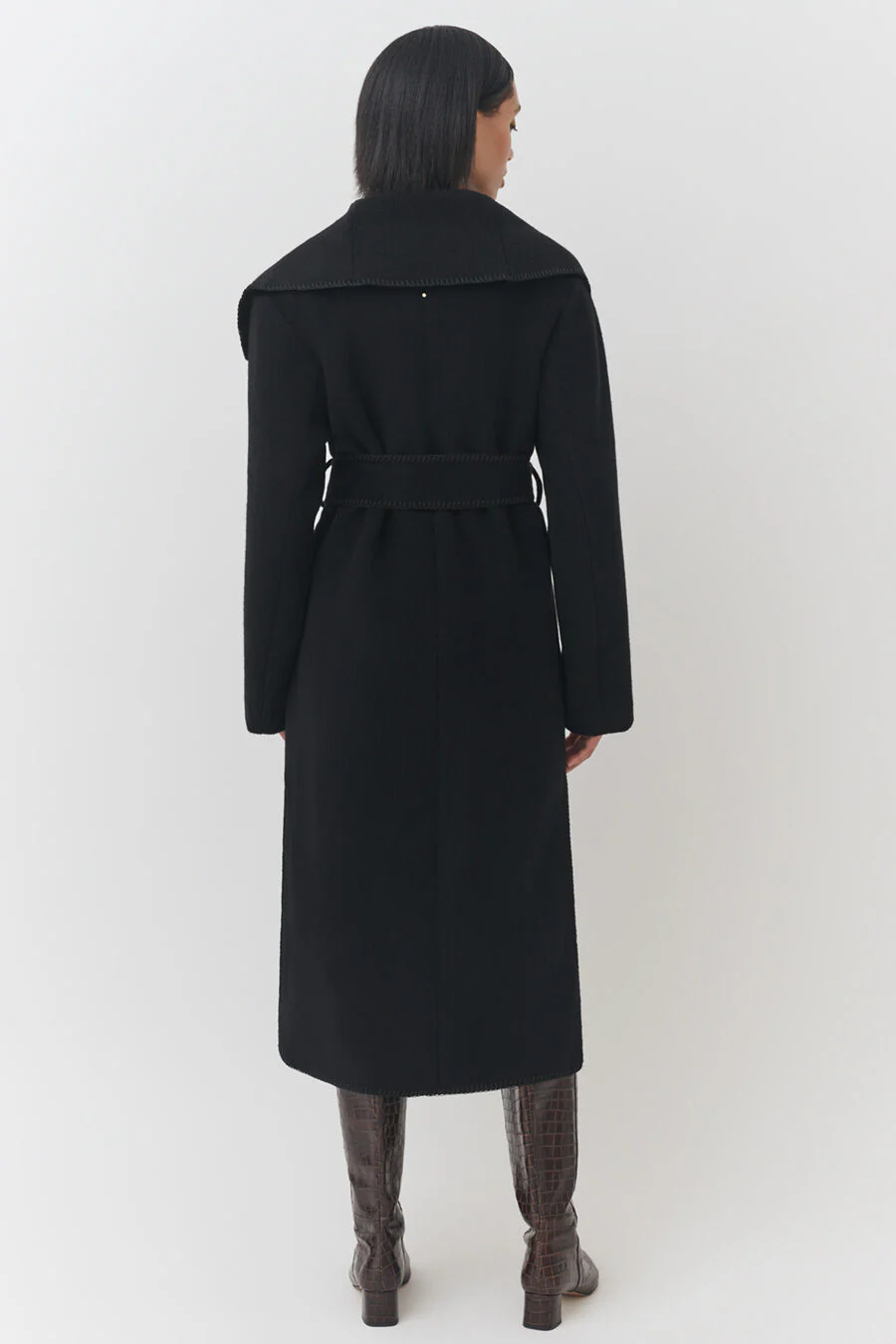 Wool Draped Collar Coat - Image 3