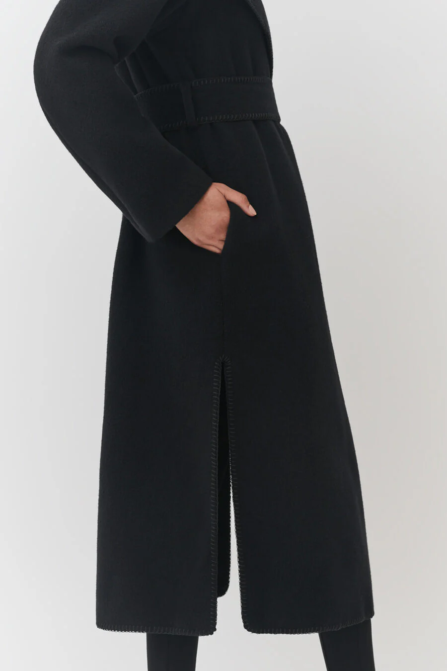 Wool Draped Collar Coat - Image 4