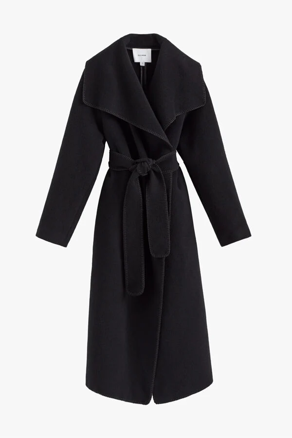 Wool Draped Collar Coat - Image 6