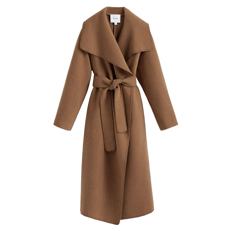 Wool Draped Collar Coat - Image 8